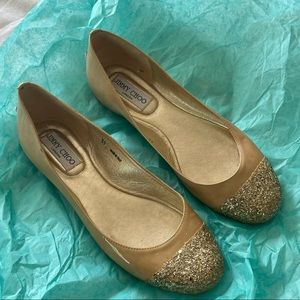 Jimmy choo sparkle toe flats